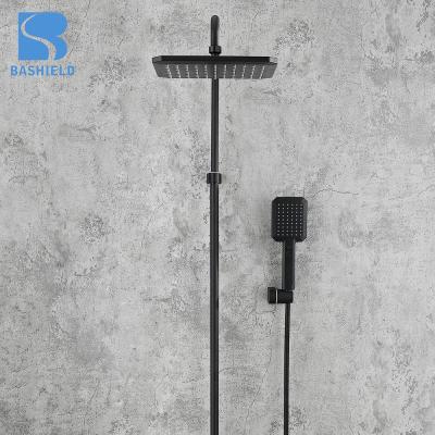 China Without Slide Bar Fashional Design Black Brass Shower Set Bathroom Shower for sale