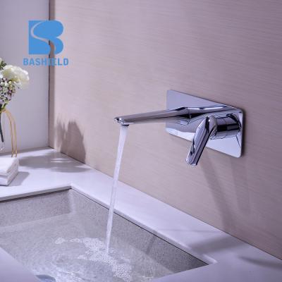 China Metered Faucets Designer Bathroom Faucets One Handle Wall Mounted Faucet For Wash Basin for sale