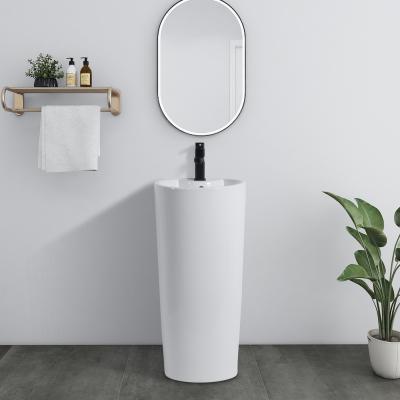 China Modern Pedestal Bathroom China Vessel Sink Round Hand Basin White Wash for sale