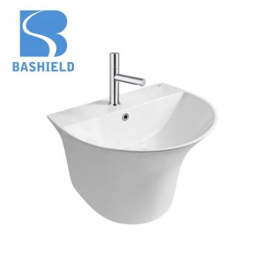 China Modern High-Glossy Shampoo Wall Hung Wash Hand Basins Ceramic Sink Polish Bathroom for sale