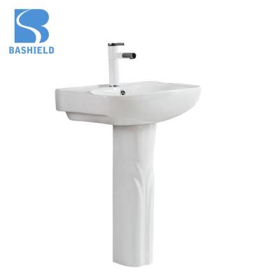 China Modern Pedestal Shampoo Sinks Designer Ceramic Sanitary Ware Basins Wash for sale