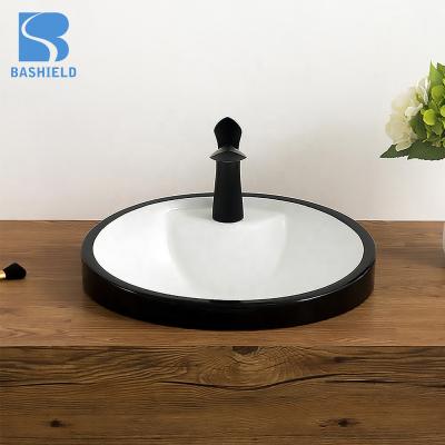 China Direct Supply Modern Porcelain Round Bathroom Semi Recessed Sanitary Wash Basin for sale