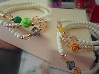 China Fashion woman glass crystal bracelets & necklaces  for sale