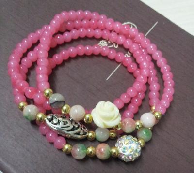 China Fashion woman citrine and pink quartz bracelets for sale