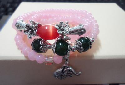 China Fashion pink glass Crystal bracelets for sale