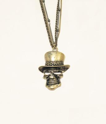 China Fashhion Punk jewellery metal necklaces skull head and pendents ornaments for sale