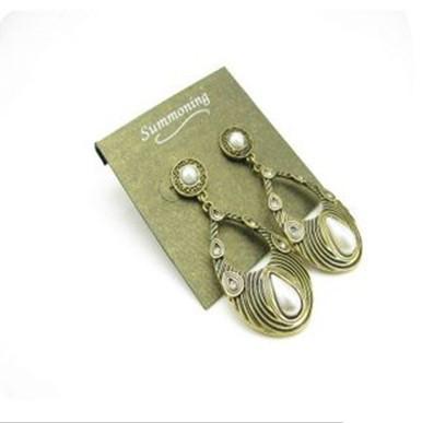 China Fashion women jewelry hollow retro style drop&dangle earring with attached for sale