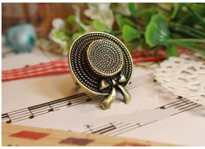 China Fashion Jewelry metal hat ring vintage style  for sale