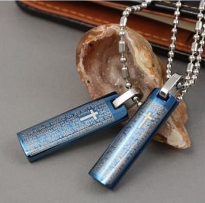 China Fashion couples jewelry stainless steel pendant couple necklace bible necklaces for sale