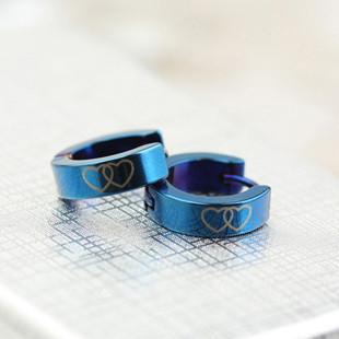 China Fashion mens jewelry men earring stainless steel earrings blue color jewellery wholesale for sale