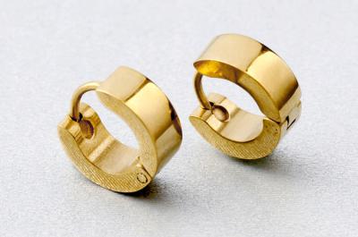 China Fashion mens jewelry gold plated men earring stainless steel earrings jewellery wholesale for sale