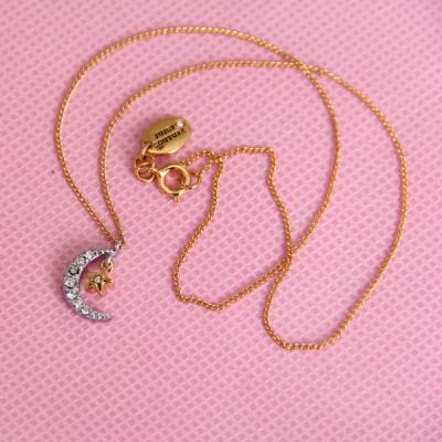 China Fashion brand jewelry Juicy Couture pendant necklace half moon with small diamonds  for sale