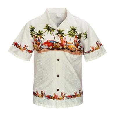 China Sportwear Customized Hawaii Style Printing Shirt Mens Beach Wear Blouse Fashion Cut Shirt Design for sale