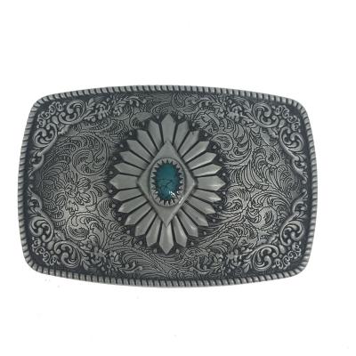 China Favorable Black Nickel Brush 40MM Custom Western Belt Buckle for sale