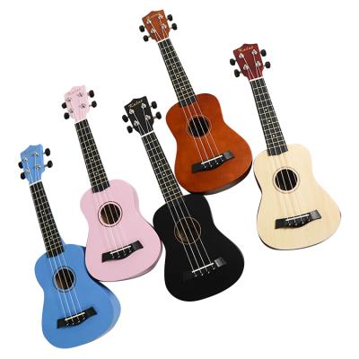 China Popular Plywood Linden Soprano Colorful China Wholesale 21 Inch Ukulele Basswood Plywood for sale