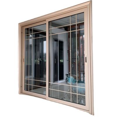 China 2 or 3 Panel Aluminum Alloy Double Glass Sliding Door House Null Door for sale