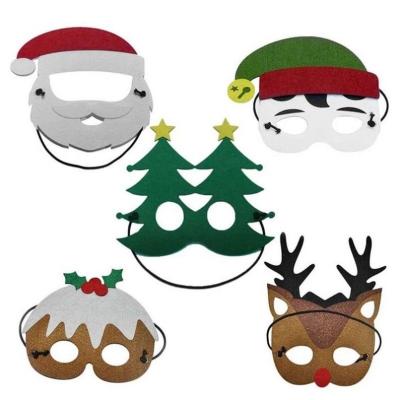 China Eco-Friendly Kids Mask Christmas Tree Snowman Santa Costume Christmas Party Favor Felt Mask for sale