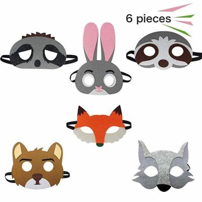 China Eco-Friendly Matching Cartoon Felt Animal Mask For Dress- Kids Birthday Gifts Cosplay for sale