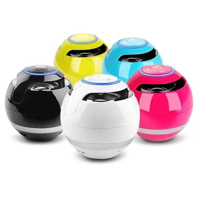 China Phone Function Ball Radio Speaker With LED Light Radio Mini Speaker Subwoofer With Mic Portable Multicolor Ball FM With Light Speaker for sale