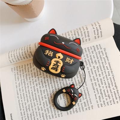 China Cat Case Silicone Cover For Airpods 3 Pro Earphone Case Fortune Seamless Fit For Apple Air Pods Earphone Pro Filling Box Earbuds Hook for sale