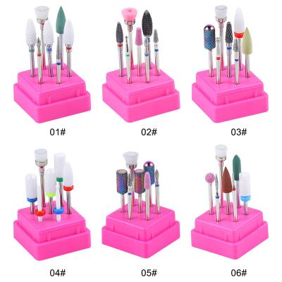 China High Hardness 7 PCS Tungsten Carbide Ceramic Nail Drill Bit Set Nails Drills Grinding Bit for sale