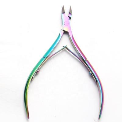 China Dead Skin Removal Cuticle Nail Cutter Durable Rainbow Color Nail Clipper Nipper Pro Manicure Pedicure Nipper for sale