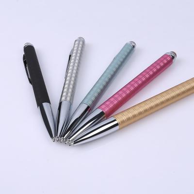 China Promotional Action Twist Pen Metal Aluminum Ball Pen with Fiber Screen Touch Stylus for Gift for sale