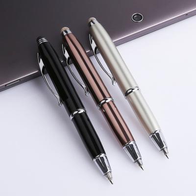 China Promotional Pen High Quality Custom Logo Metal Led Light Ballpoint Pen With Stylus for sale