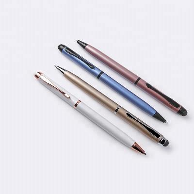 China Popular Promotional Aluminum Touch Screen Stylus Pen Slim Metal Ballpoint Pen Aluminum Promotional Custom Ball Pen With Logo for sale