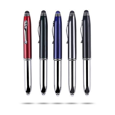 China Luxury Gift Pens High Quality Aluminum Custom Pens With Logo Led Screen Touch Metal Light Ball Pen for sale