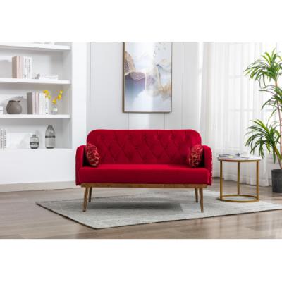 China COOLMORE Sofa Bed Light Luxury Vintage Red Velvet Lounge Chair With Living Room Sofa for sale