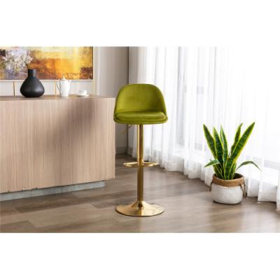 China COOLMORE Modern Design Dining Room Plush Back Plush Velvet Upholstered Fabric Art Bar Stool for sale