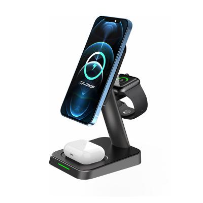 China Shenzhen Charging Table Desktop Fast Stand Station Wireless Charger 3 In One For Iphone for sale