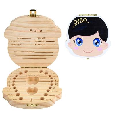 China Wooden Milk Tooth Keepsake Box Children's Milk Tooth Box Organizer Children's Milk Tooth Keepsake Box Saving Gifts Milk Tooth Box for sale