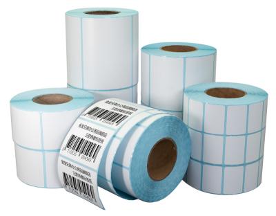 China 100*100 350pcs Adhesive Label Sticker Paper Heat Sensitive Waterproof Thermal Roll and Pile for sale