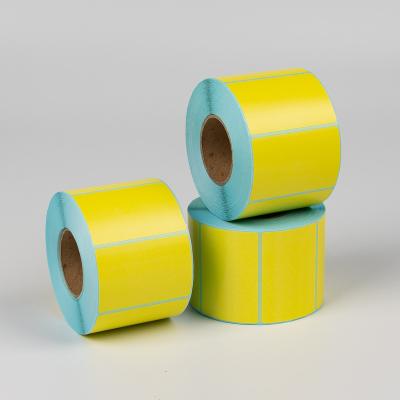 China China OEM Heat Sensitive Factory For Custom Colors Waterproof Adhesive Label Thermal Sticker Paper Roll & Stack Fast Delivery - Yellow Color for sale