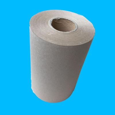 China Recycled Pulp 1ply Unbleached Industrial Kraft Paper Towel Jumbo Roll for sale