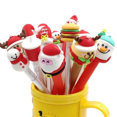 China Europe Factory Customized Colorful PVC Christmas Pen Ornament Cartoon Cute Pencil Hat Soft Rubber Product Value Increase OEM ODM for sale