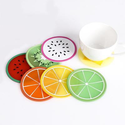 China OEM Customizable Mat For Kitchen Restaurant Bar Factory Wholesale 2d 3d PVC Custom Soft Rubber Bowl Viable Mat Fruit Design Cup Coaster for sale