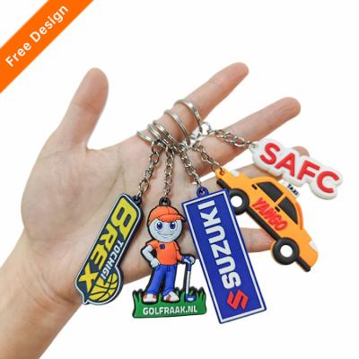 China Custom Souvenir Gifts Promotion Logo 2d Soft Embossed 3d Rubber PVC Print Promotional Keychains Keyring Personalized Customized Brand PVC Key Chain for sale