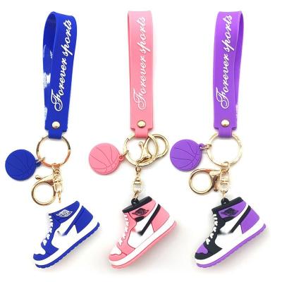 China Customizable OEM ODM Custom Logo Factory Design PVC 3D Keychains Basketball Football Shoe Sneaker Unique Wholesale Soft Rubber Backpack Charm for sale