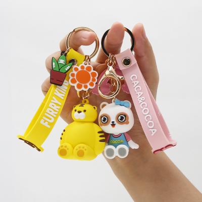 China Promotional Gifts/Souvenirs/Business Gift Wholesale 3D PVC Key Chain Soft Rubber Cartoon Cute Customize Logo OEM ODM Animal Silicone Keychains for sale