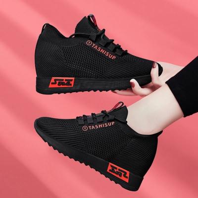 China Fashionable Wholesale Custom Logo New Womens Comfortable Round Head Mesh Heightening Shoes for sale