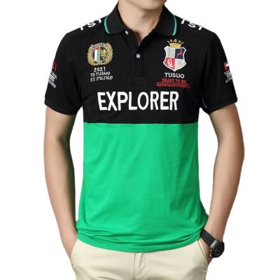 China Anti-Wrinkle Wholesale Camisa OEM Loose Golf Leisure Custom Shorts Sleeved T-shirts Plus Size Sports Embroidered Polo Shirt 100% Cotton Mens for sale