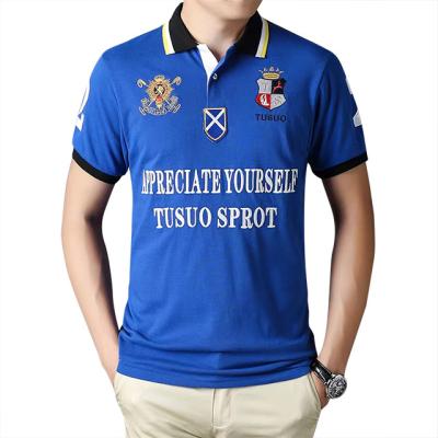 China Fashion Uniform Cotton Anti-wrinkle OEM Camisa Sports Leisure Summer Shorts Hot Selling Oversized Sleeve Embroidered Men's Polo Shirts for sale