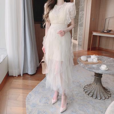 China 2022 Washable Irregular Sheer Breath Dress Ruffle Lace Up Luxury Long Elegant Dresses Graduation Evening Wear Dresses for sale