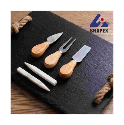 China Modern Wholesale Natural Slate Cheese Board Set Welcome Custom LOGO for sale