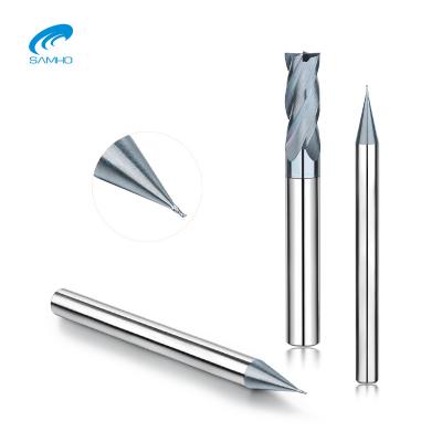 China SAMHO Tungsten Carbide Solid Carbide End Mill CNC Machines 4 Flutes Flat Cutting Tools For Tungsten Copper for sale