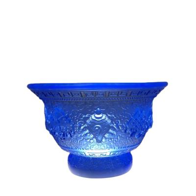 China China Fengshui Supplies Decoration Buddhist Water Liuli Holy Eight-auspicious Crystal Bowl for sale