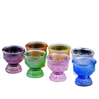 China Auspicious Holy Cup Crystal Liuli Altar Cup For Buddha Of The Lost Eight Traditional Wax Buddhism Supplies for sale